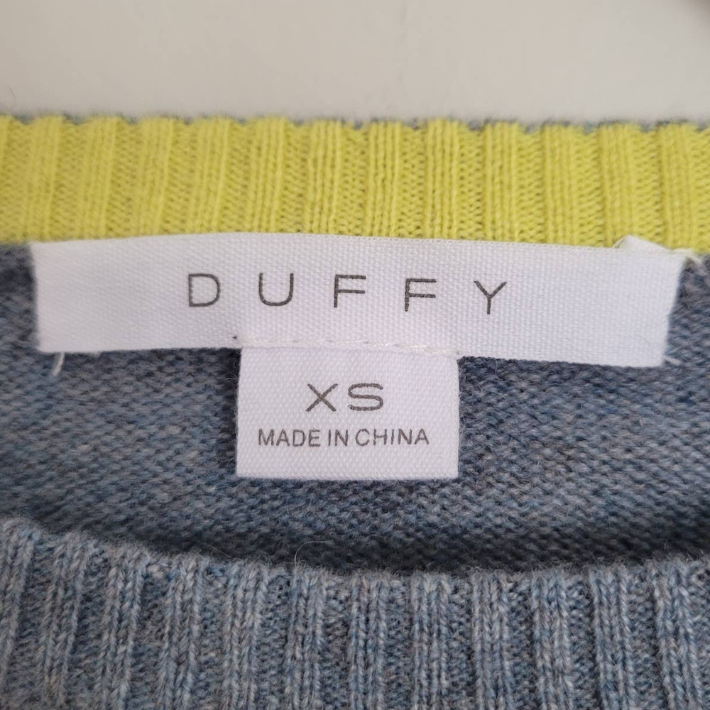 Duffy 100% Cashmere Sweater Gray Yellow Women's Pullover XS - Picture 5 of 6